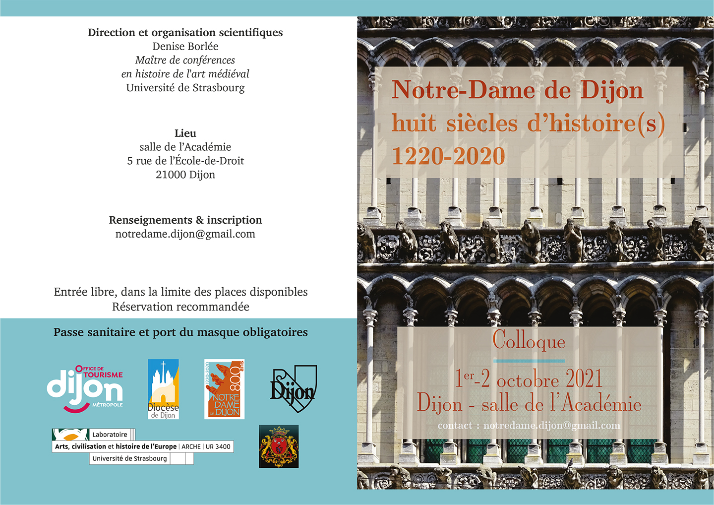 Colloque « Notre-Dame de Dijon. Huit siècles d’histoire(s). 1220-2020 ».