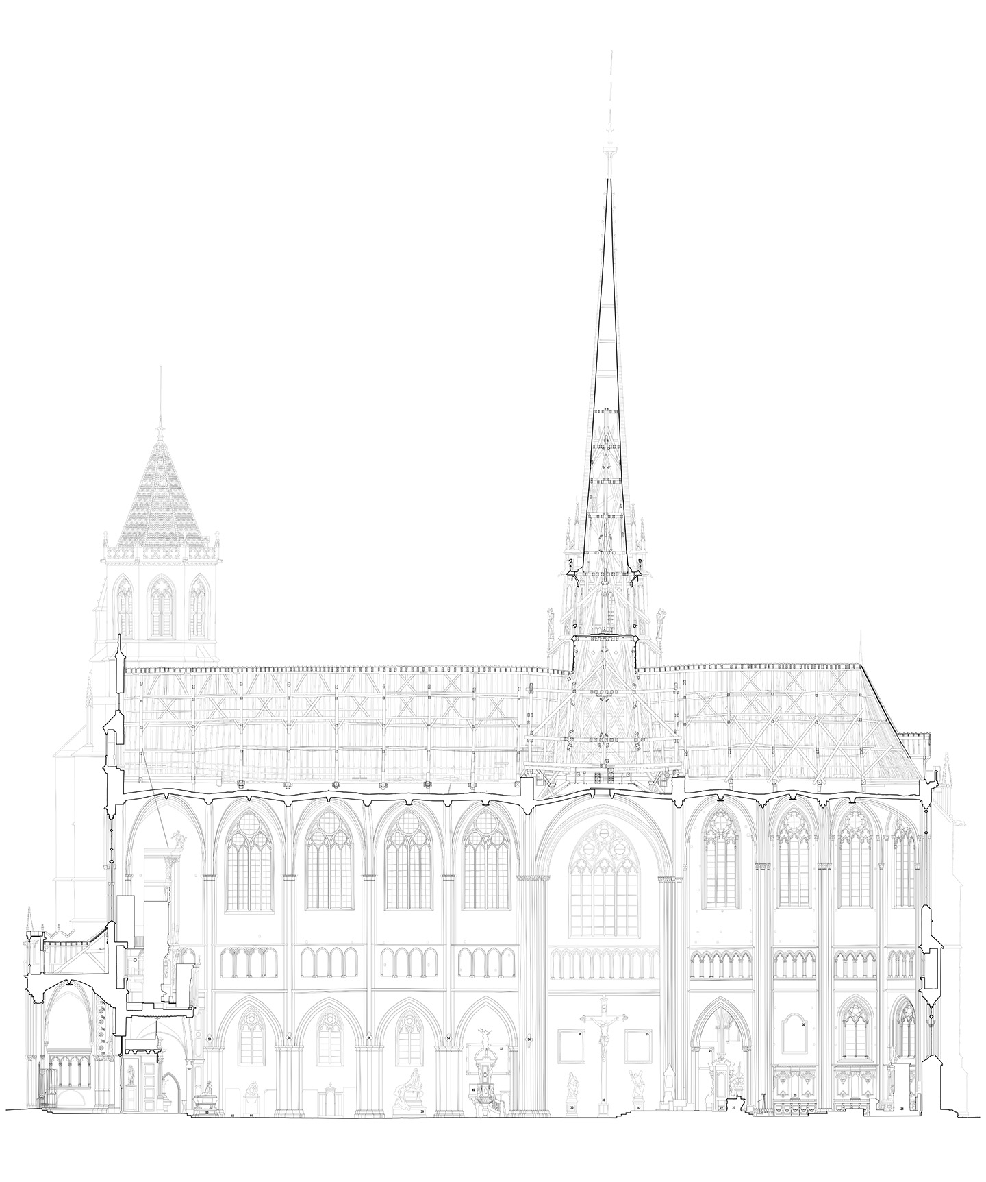 Cathédrale de Dijon : relevé complet de l’édifice par acquisition de données lasergrammétriques et photogrammétriques